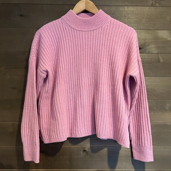 MADEWELL Recycled Cashmere Merino Wool Ribbed Mockneck Sweater Top Sz XS ~ NWOT - Picture 3 of 6